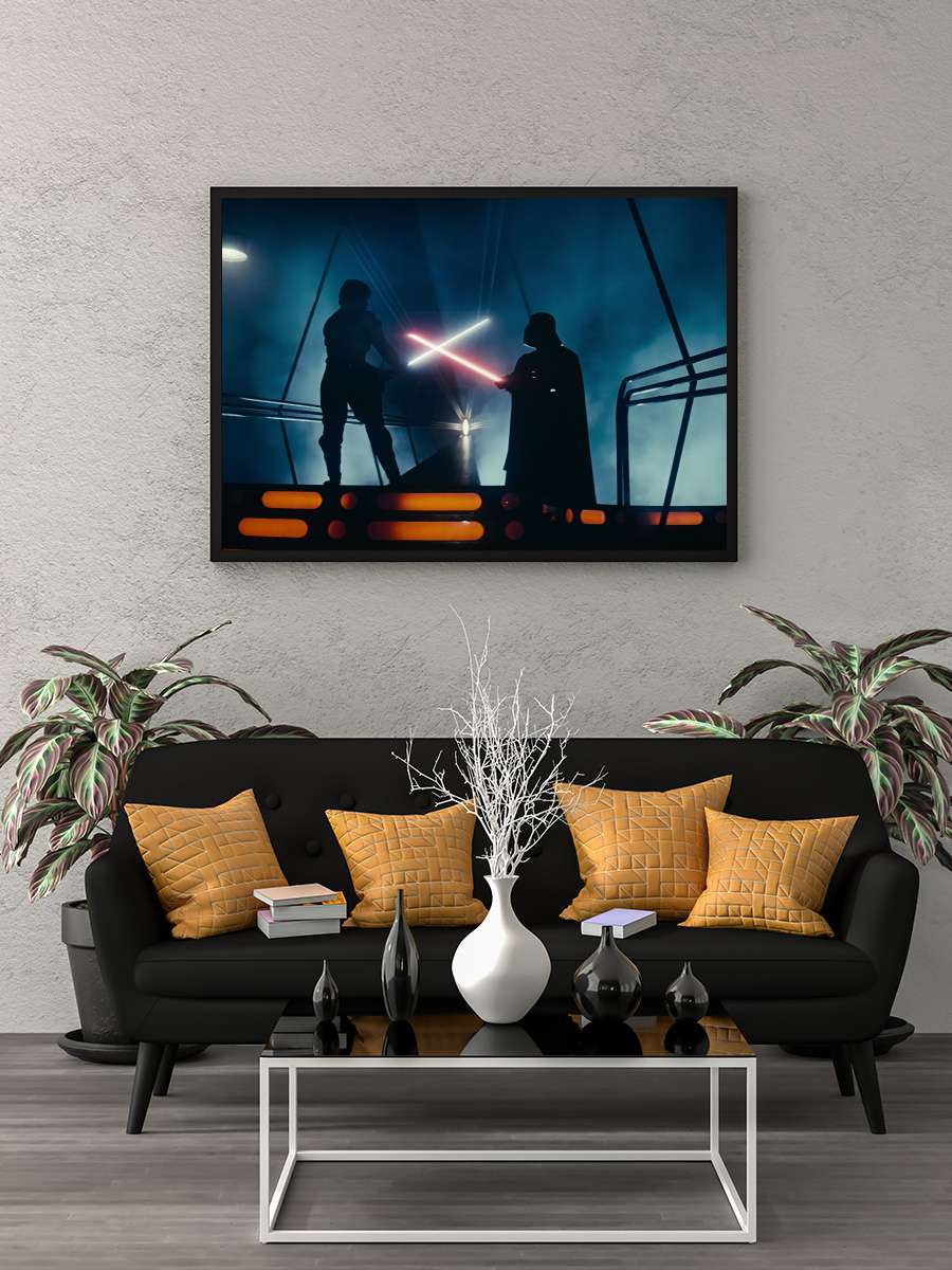 Yıldız Savaşları: İmparator'un Dönüşü - The Empire Strikes Back Film Tablo Siyah Çerçeveli Film Poster Afiş Tablo