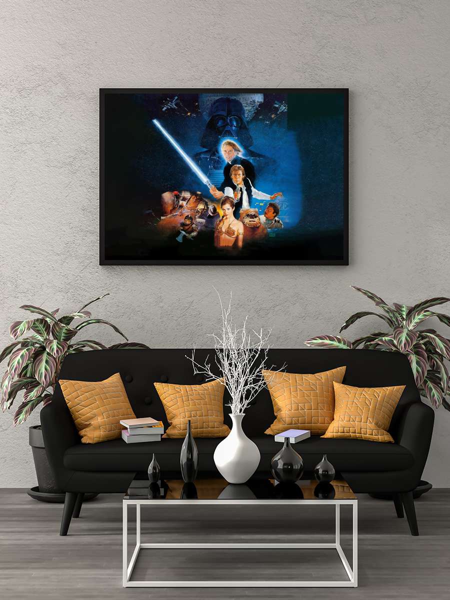 Yıldız Savaşları: Jedi'nin Dönüşü - Return of the Jedi Film Tablo Siyah Çerçeveli Film Poster Afiş Tablo