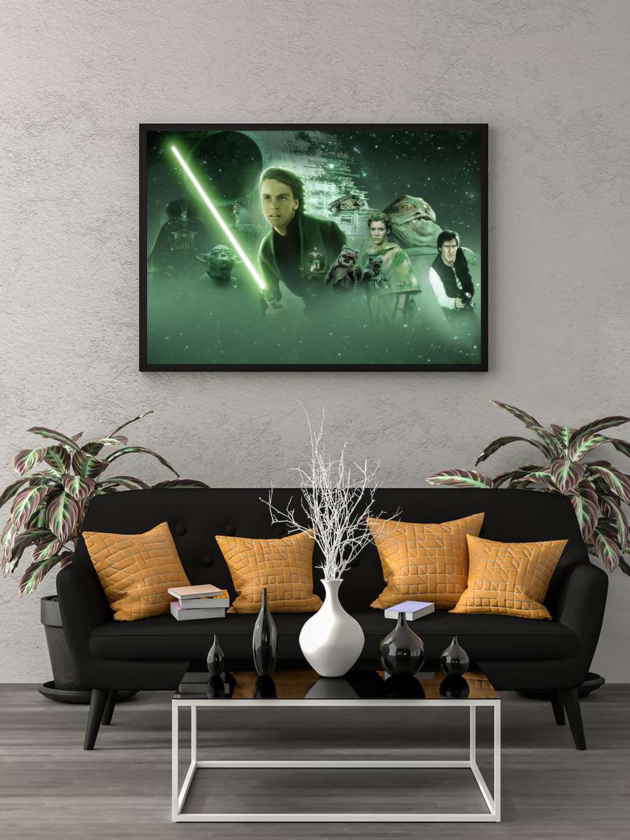 Yıldız Savaşları: Jedi'nin Dönüşü - Return of the Jedi Film Tablo Siyah Çerçeveli Film Poster Afiş Tablo