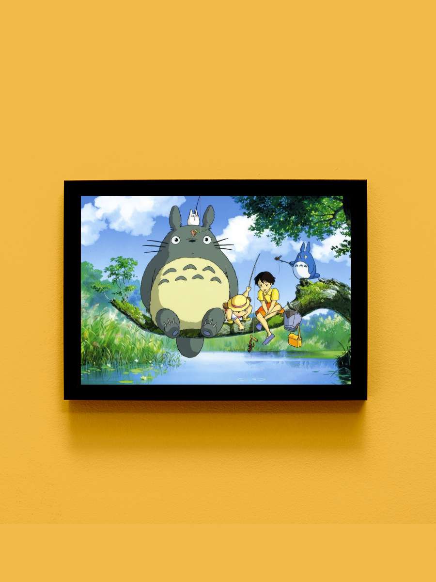 Komşum Totoro - となりのトトロ Film Tablo Siyah Çerçeveli Film Poster Afiş Tablo