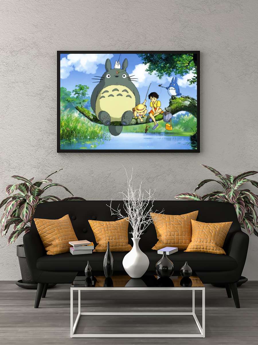 Komşum Totoro - となりのトトロ Film Tablo Siyah Çerçeveli Film Poster Afiş Tablo