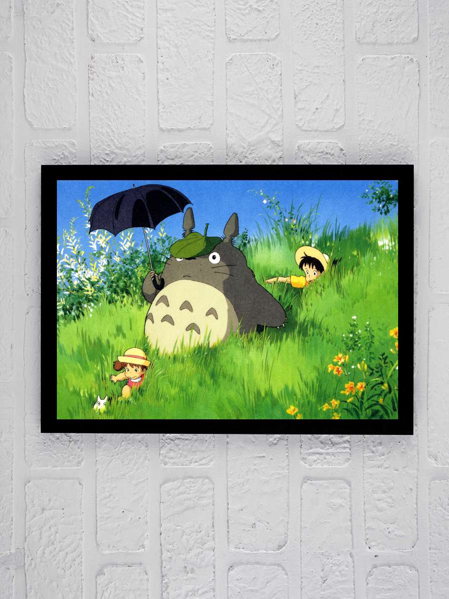 Komşum Totoro - となりのトトロ Film Tablo Siyah Çerçeveli Film Poster Afiş Tablo