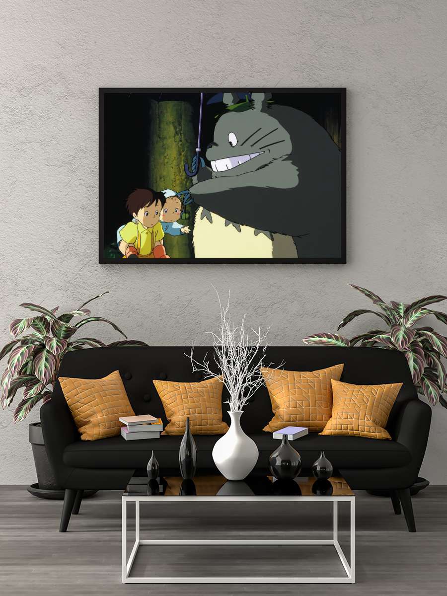 Komşum Totoro - となりのトトロ Film Tablo Siyah Çerçeveli Film Poster Afiş Tablo