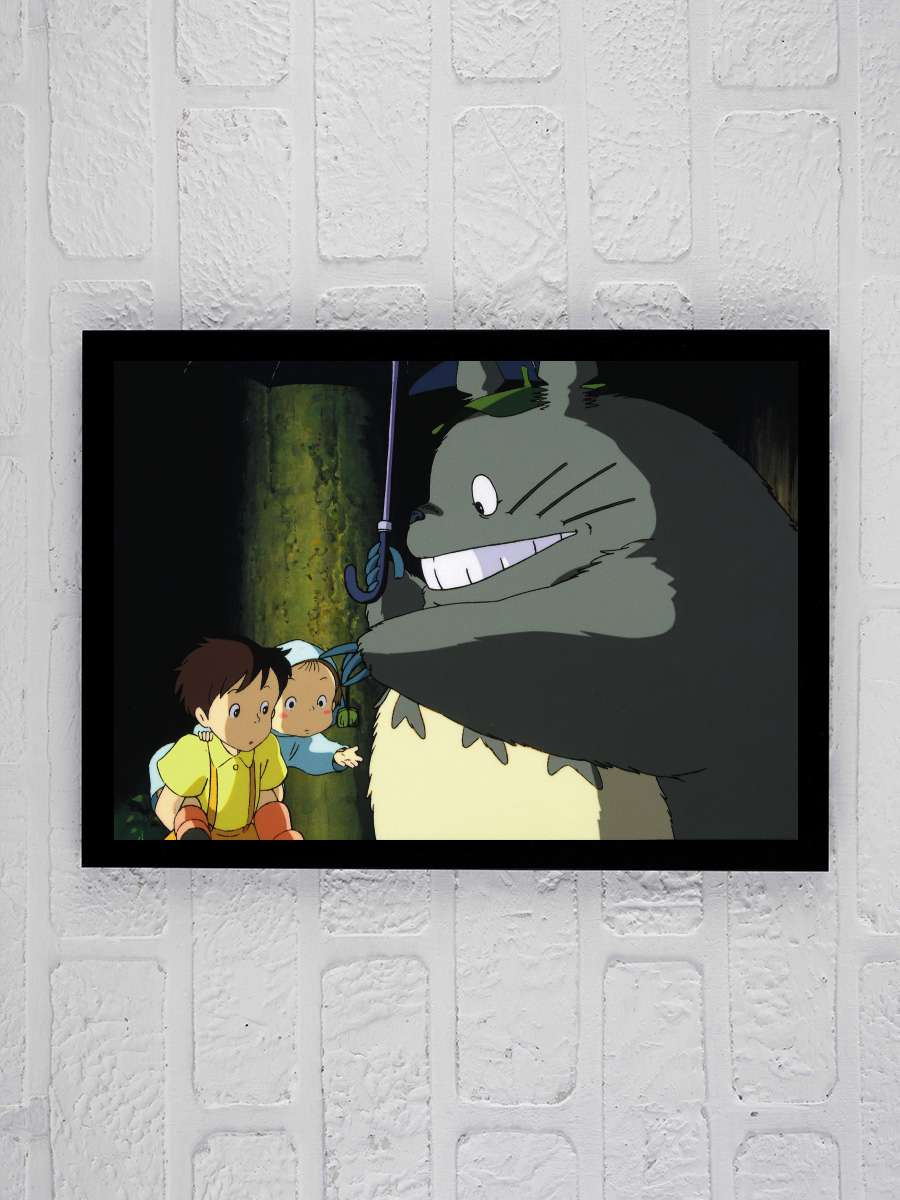 Komşum Totoro - となりのトトロ Film Tablo Siyah Çerçeveli Film Poster Afiş Tablo