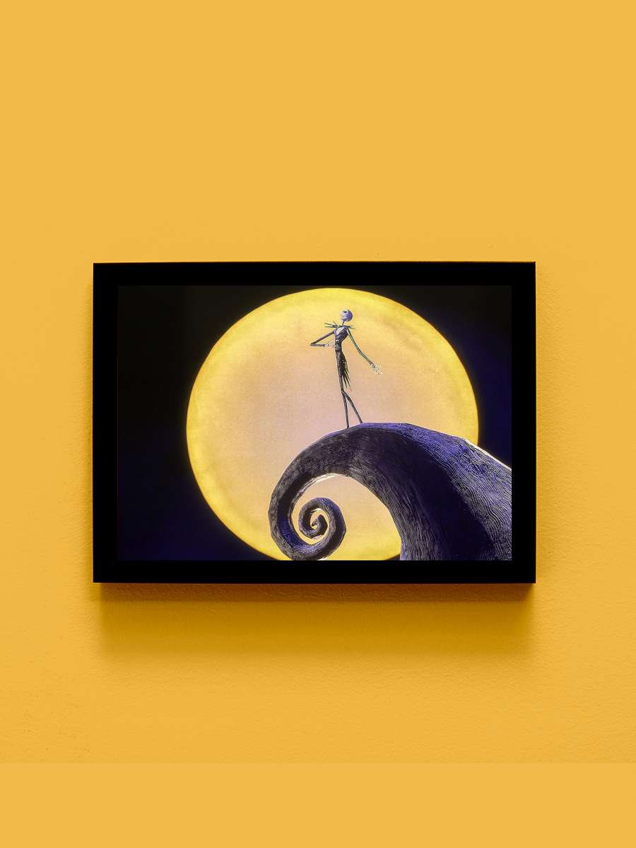 Noel Gecesi Kabusu - The Nightmare Before Christmas Film Tablo Siyah Çerçeveli Film Poster Afiş Tablo