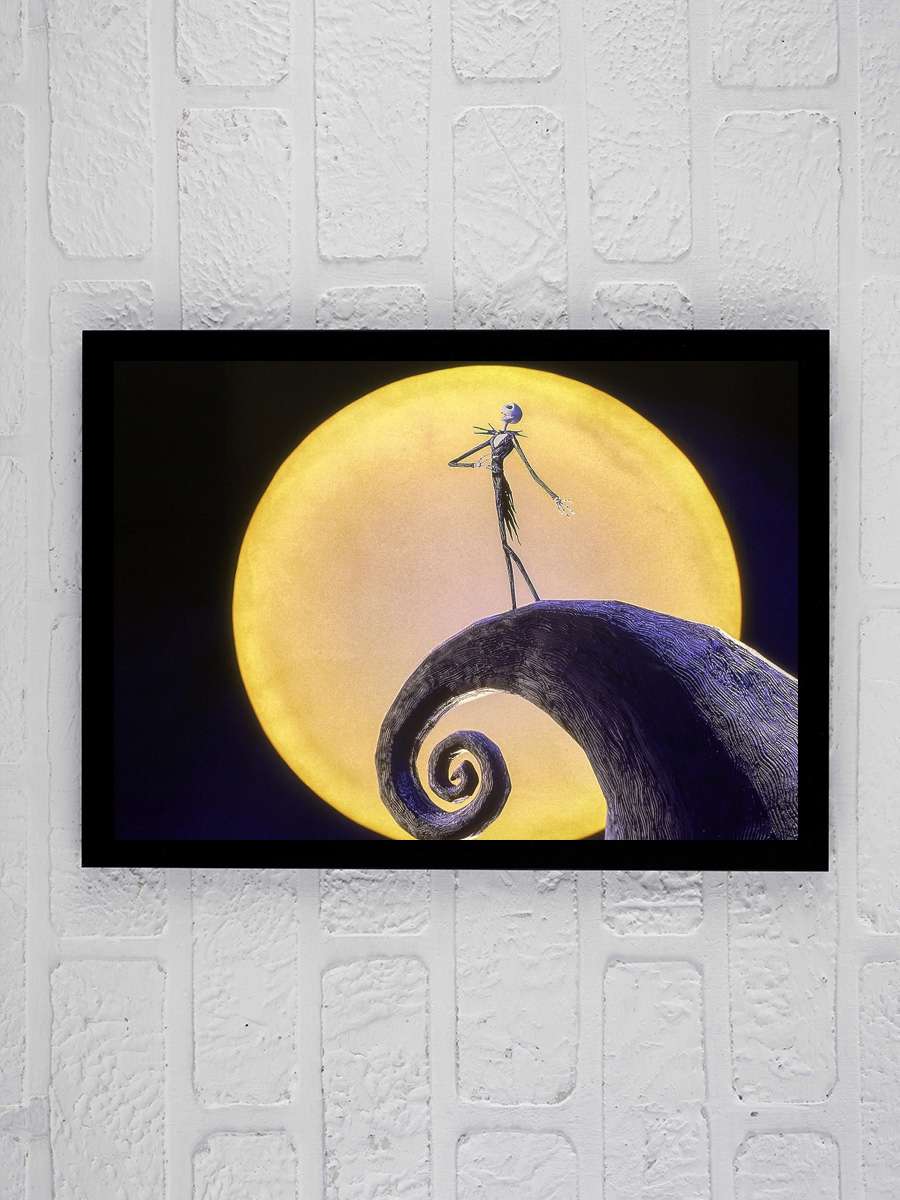 Noel Gecesi Kabusu - The Nightmare Before Christmas Film Tablo Siyah Çerçeveli Film Poster Afiş Tablo