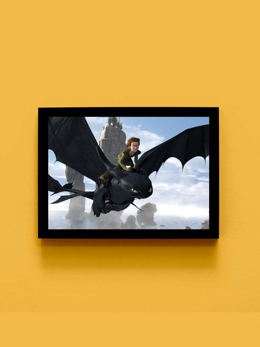 Ejderhanı Nasıl Eğitirsin - How to Train Your Dragon Film Tablo Siyah Çerçeveli Film Poster Afiş Tablo