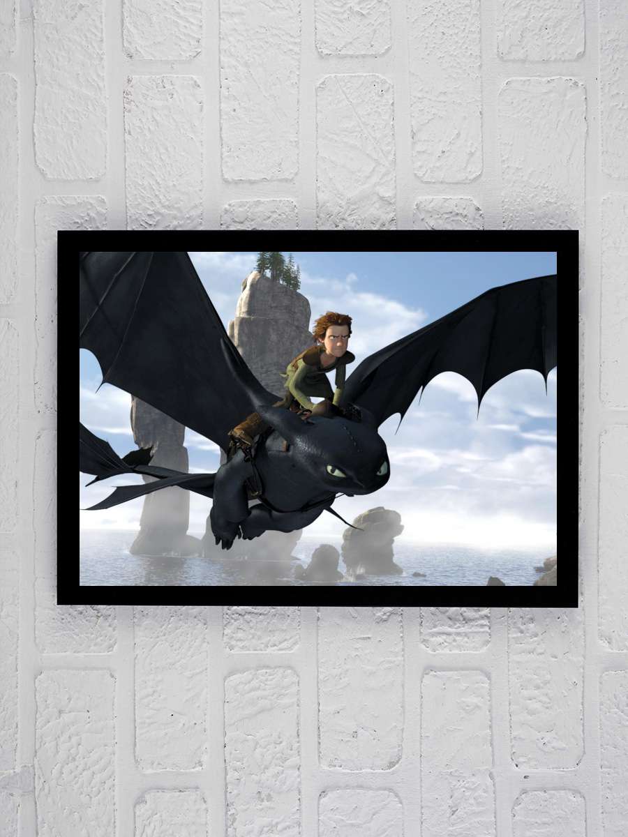 Ejderhanı Nasıl Eğitirsin - How to Train Your Dragon Film Tablo Siyah Çerçeveli Film Poster Afiş Tablo