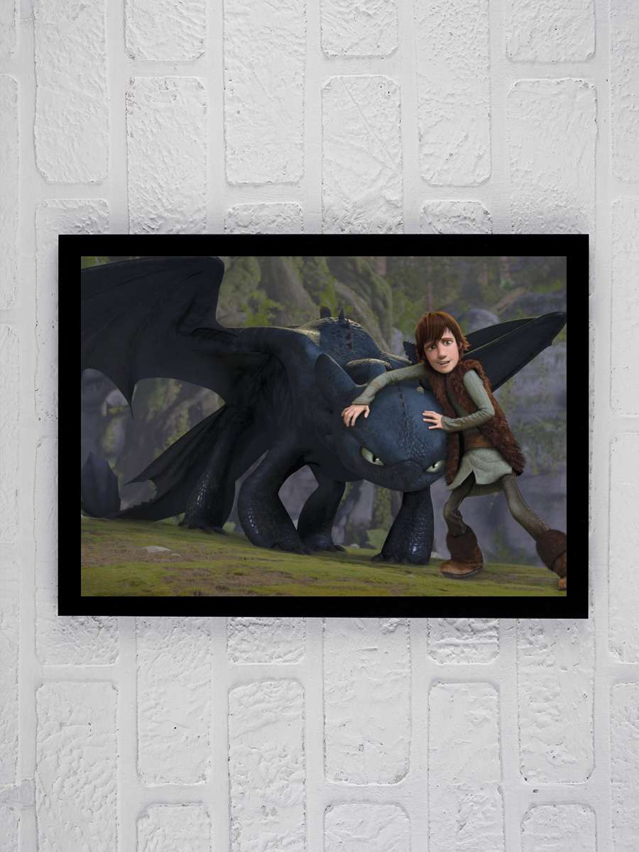 Ejderhanı Nasıl Eğitirsin - How to Train Your Dragon Film Tablo Siyah Çerçeveli Film Poster Afiş Tablo