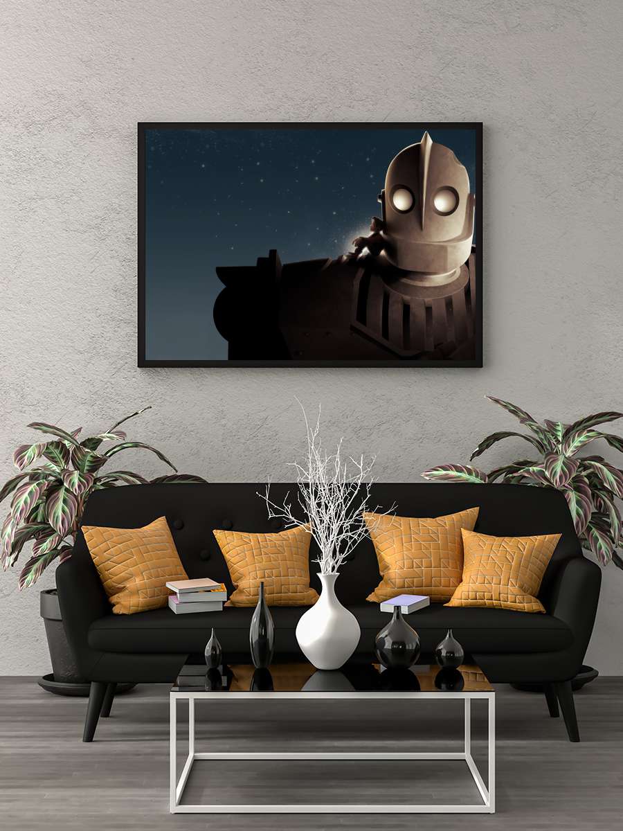 Demir Dev - The Iron Giant Film Tablo Siyah Çerçeveli Film Poster Afiş Tablo