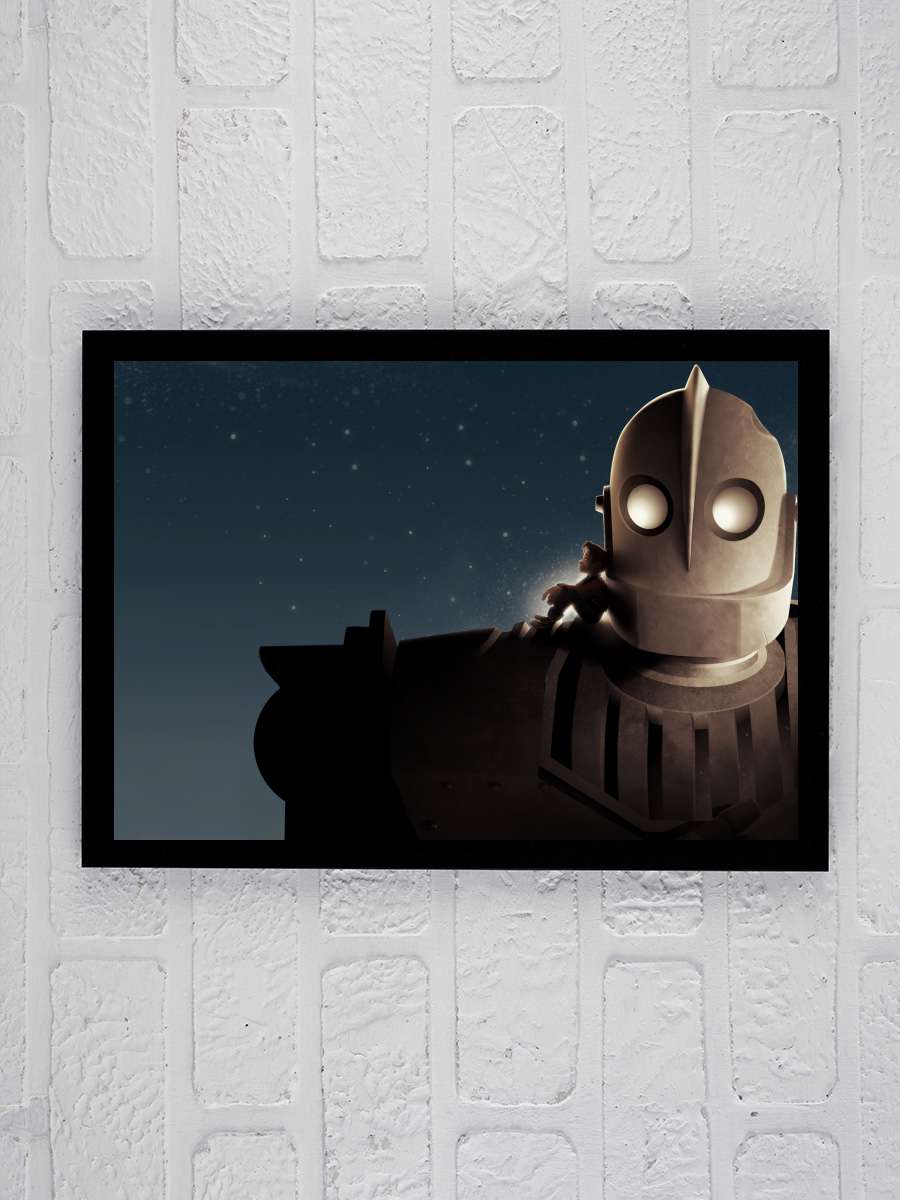 Demir Dev - The Iron Giant Film Tablo Siyah Çerçeveli Film Poster Afiş Tablo