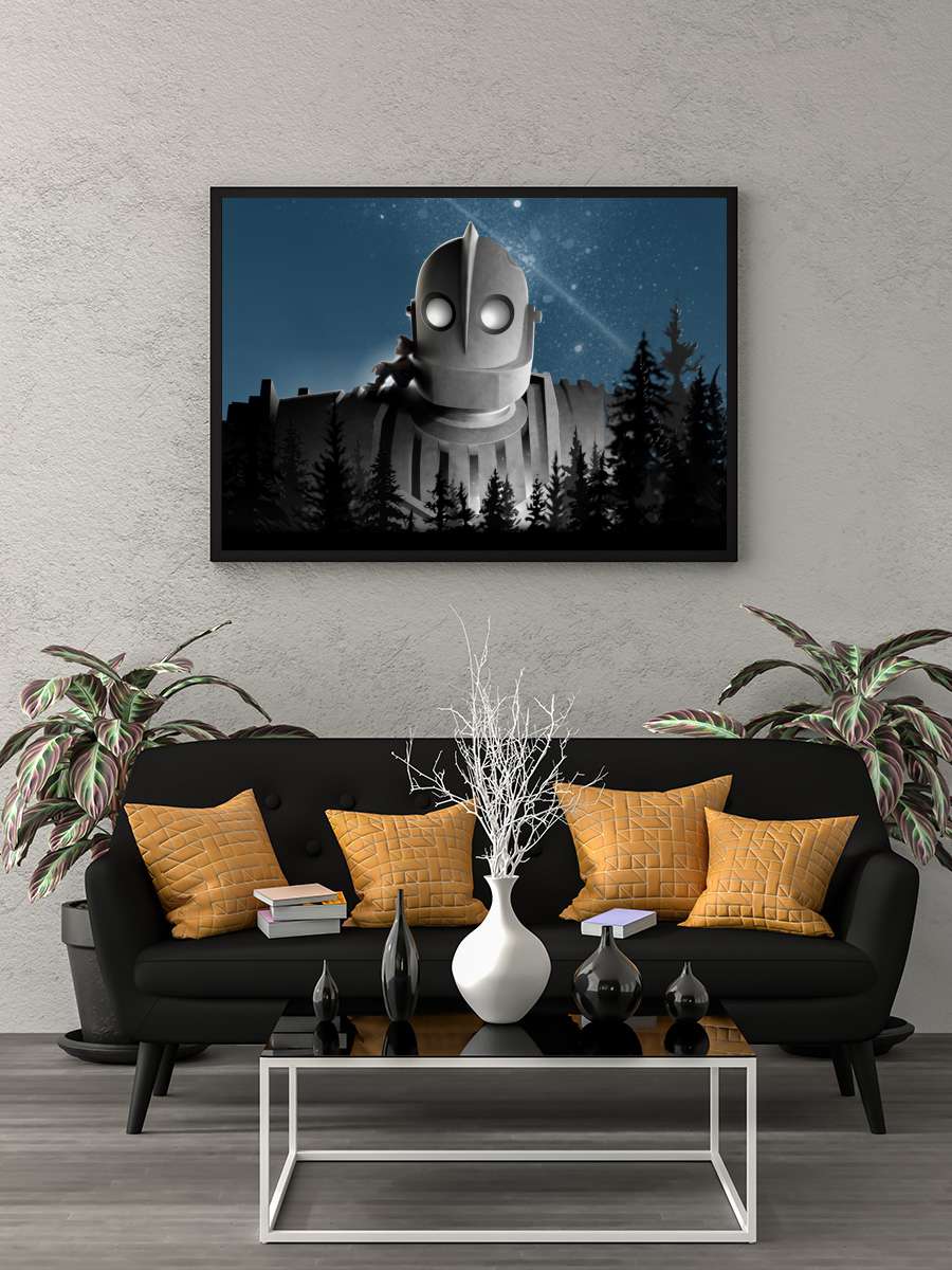 Demir Dev - The Iron Giant Film Tablo Siyah Çerçeveli Film Poster Afiş Tablo