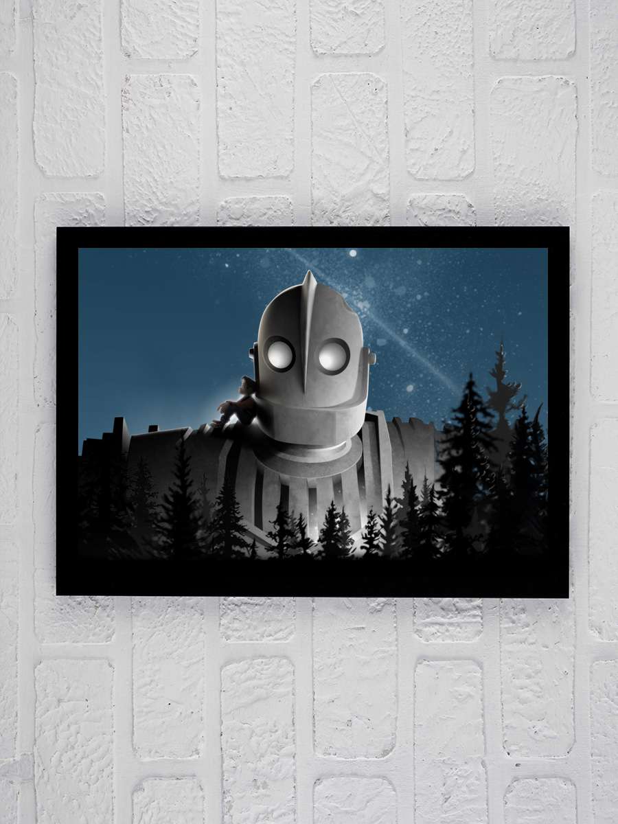 Demir Dev - The Iron Giant Film Tablo Siyah Çerçeveli Film Poster Afiş Tablo