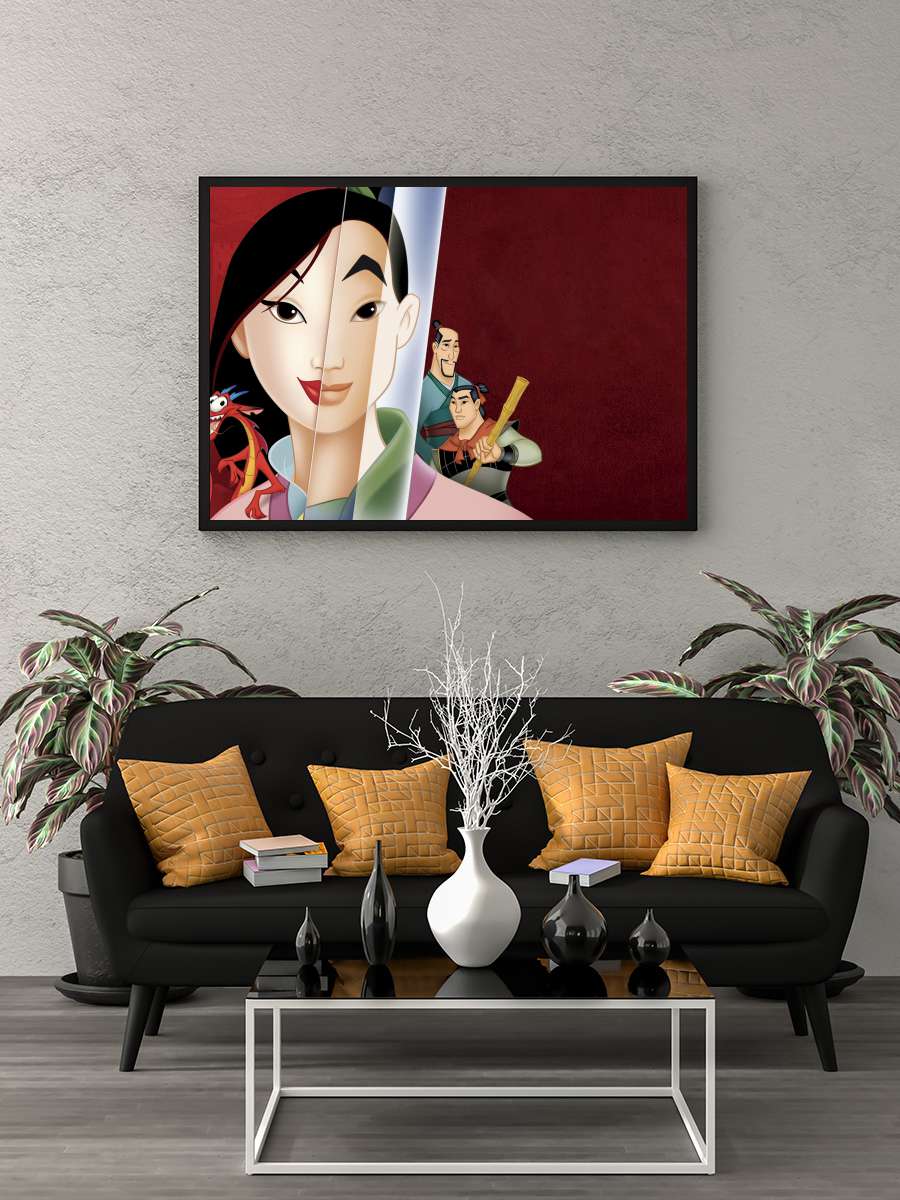 Mulan Film Tablo Siyah Çerçeveli Film Poster Afiş Tablo