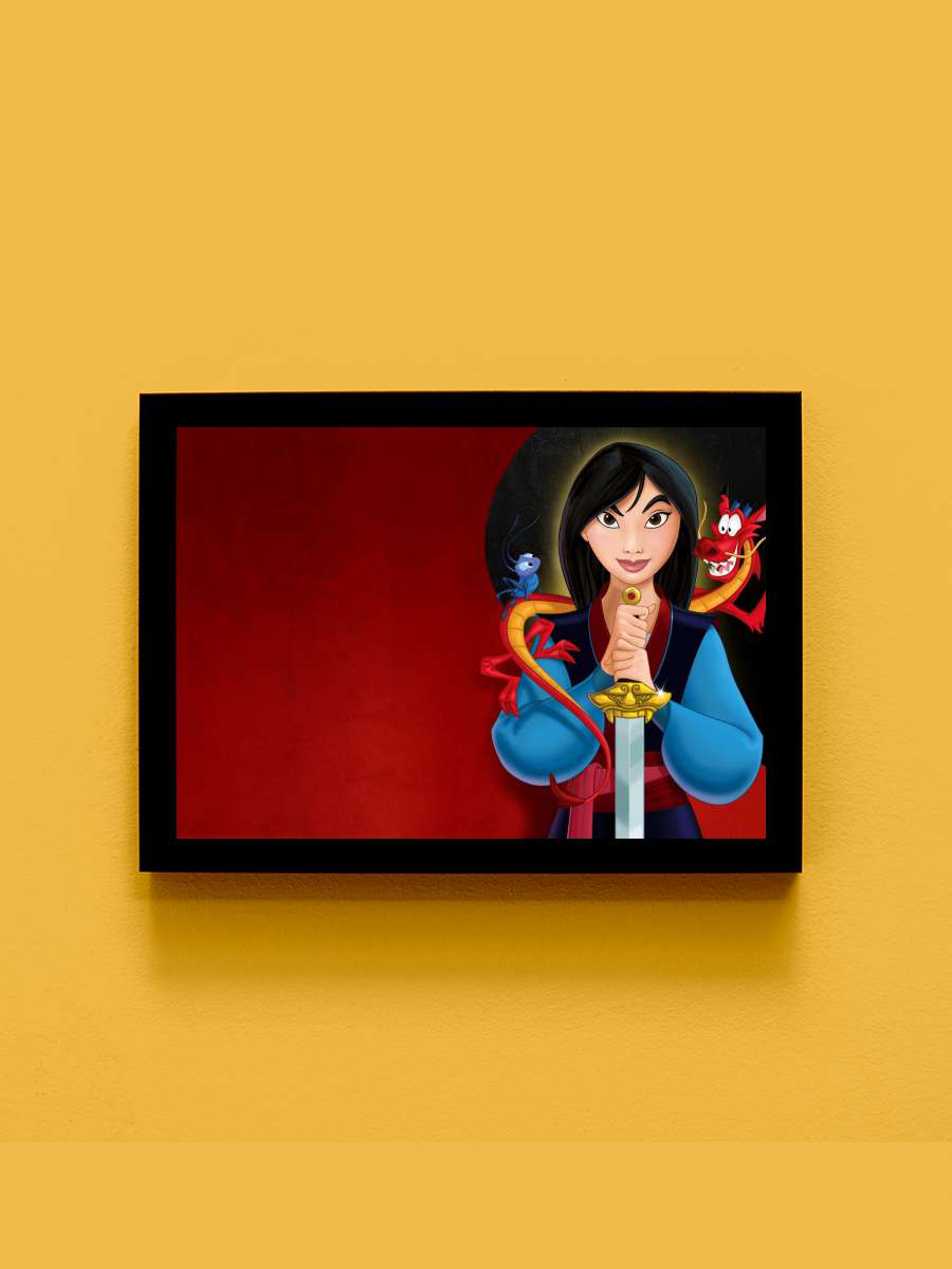 Mulan Film Tablo Siyah Çerçeveli Film Poster Afiş Tablo