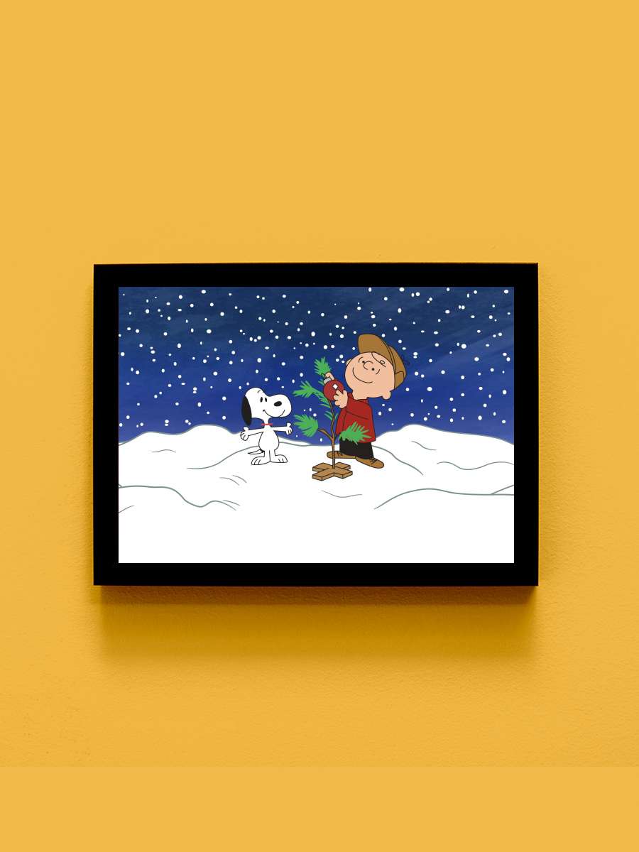 Charlie Brown Noeli - A Charlie Brown Christmas Film Tablo Siyah Çerçeveli Film Poster Afiş Tablo