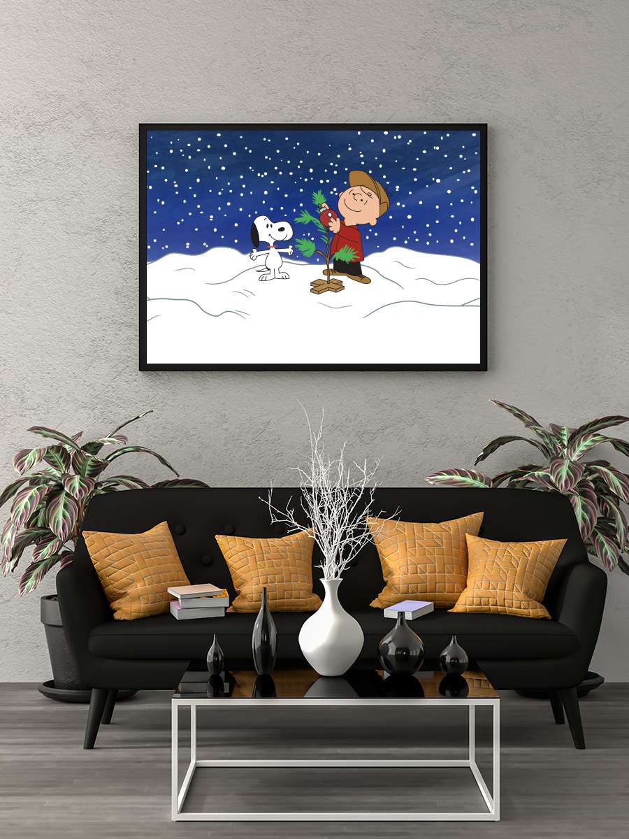 Charlie Brown Noeli - A Charlie Brown Christmas Film Tablo Siyah Çerçeveli Film Poster Afiş Tablo