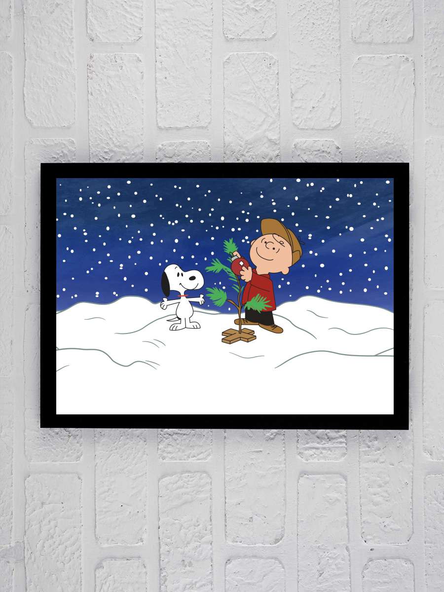 Charlie Brown Noeli - A Charlie Brown Christmas Film Tablo Siyah Çerçeveli Film Poster Afiş Tablo