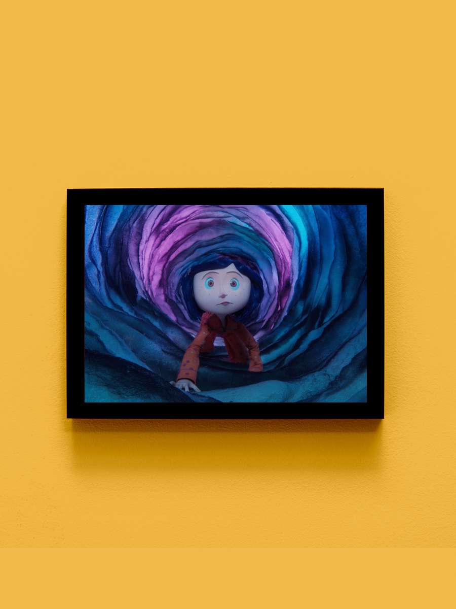 Koralin ve Gizli Dünya - Coraline Film Tablo Siyah Çerçeveli Film Poster Afiş Tablo