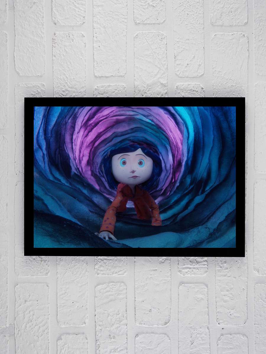 Koralin ve Gizli Dünya - Coraline Film Tablo Siyah Çerçeveli Film Poster Afiş Tablo