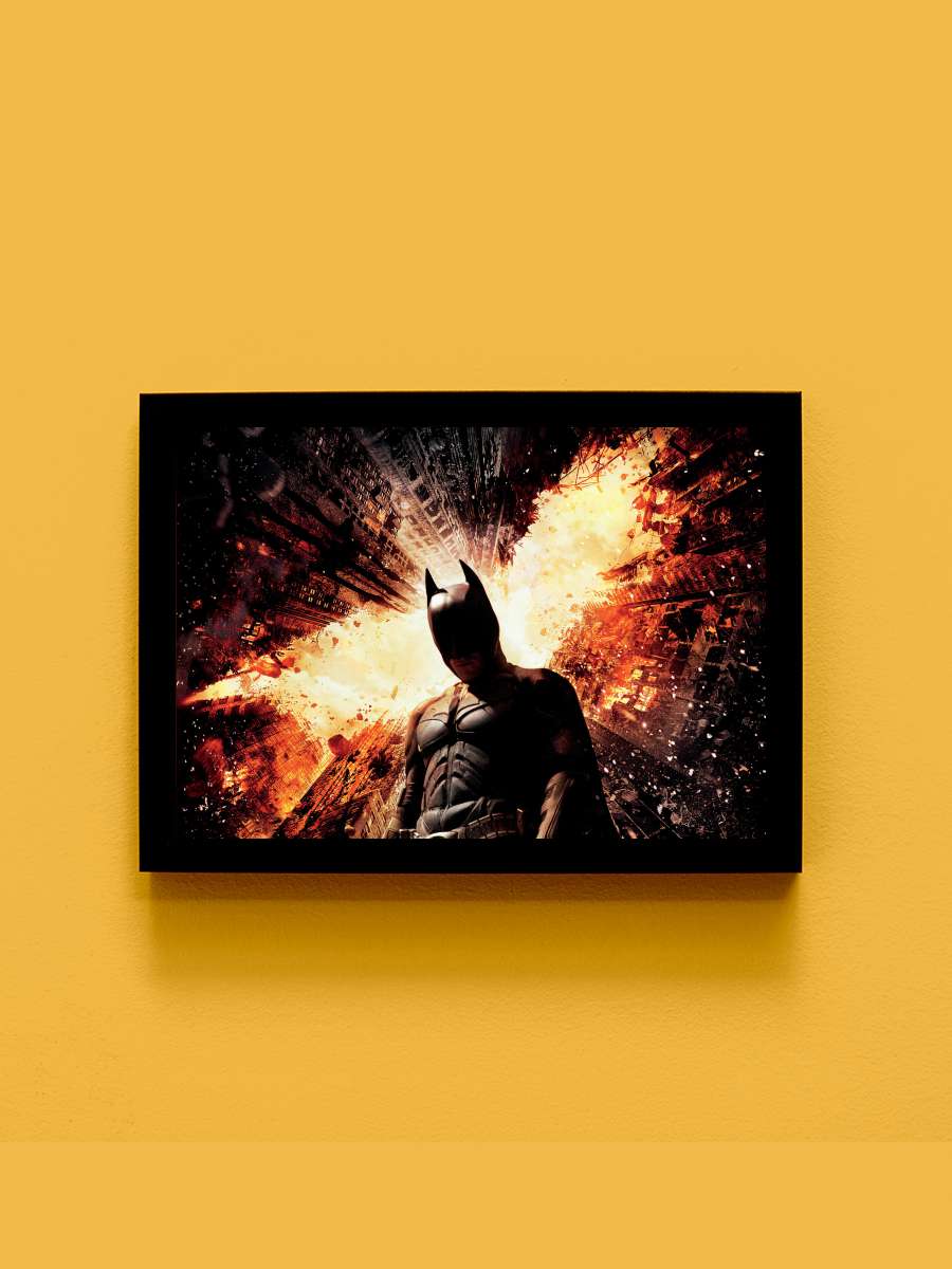 Kara Şövalye Yükseliyor - The Dark Knight Rises Film Tablo Siyah Çerçeveli Film Poster Afiş Tablo