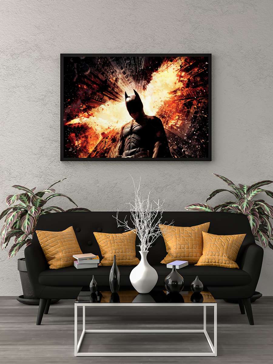 Kara Şövalye Yükseliyor - The Dark Knight Rises Film Tablo Siyah Çerçeveli Film Poster Afiş Tablo