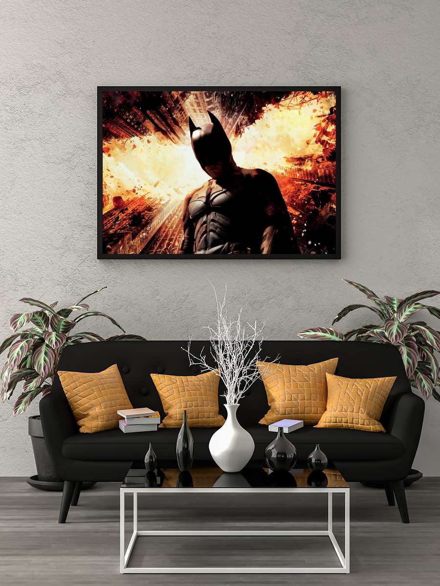 Kara Şövalye Yükseliyor - The Dark Knight Rises Film Tablo Siyah Çerçeveli Film Poster Afiş Tablo