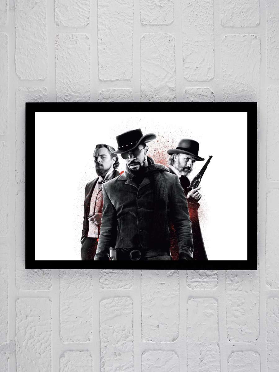 Zincirsiz - Django Unchained Film Tablo Siyah Çerçeveli Film Poster Afiş Tablo