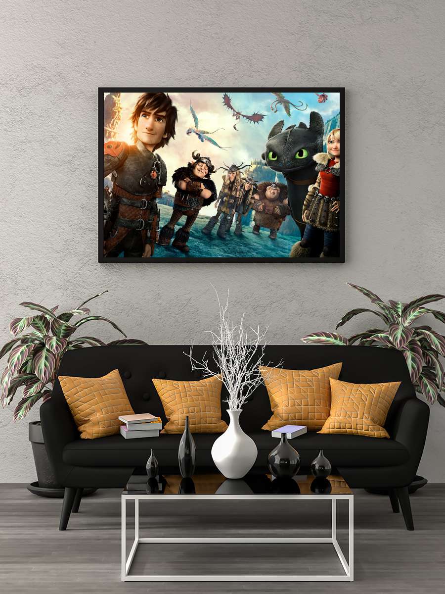 Ejderhanı Nasıl Eğitirsin 2 - How to Train Your Dragon 2 Film Tablo Siyah Çerçeveli Film Poster Afiş Tablo