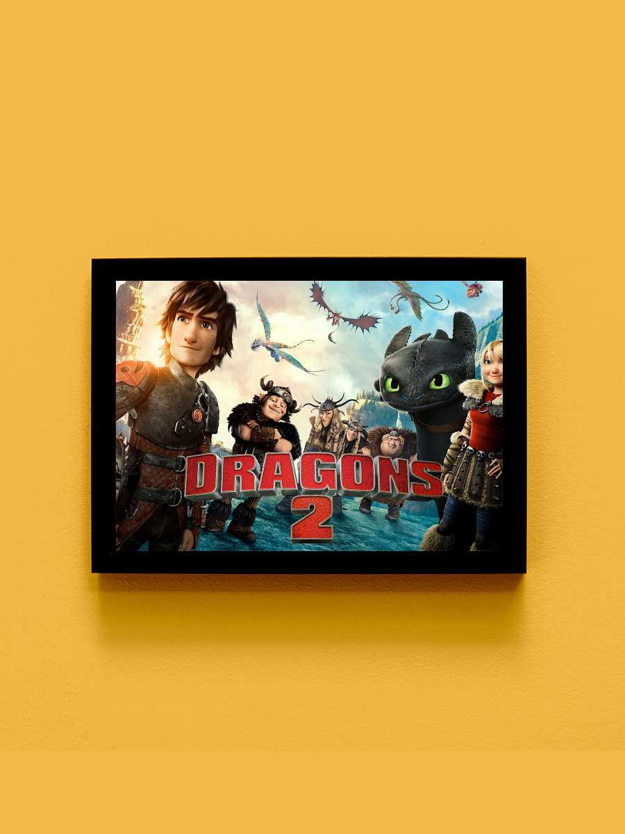 Ejderhanı Nasıl Eğitirsin 2 - How to Train Your Dragon 2 Film Tablo Siyah Çerçeveli Film Poster Afiş Tablo