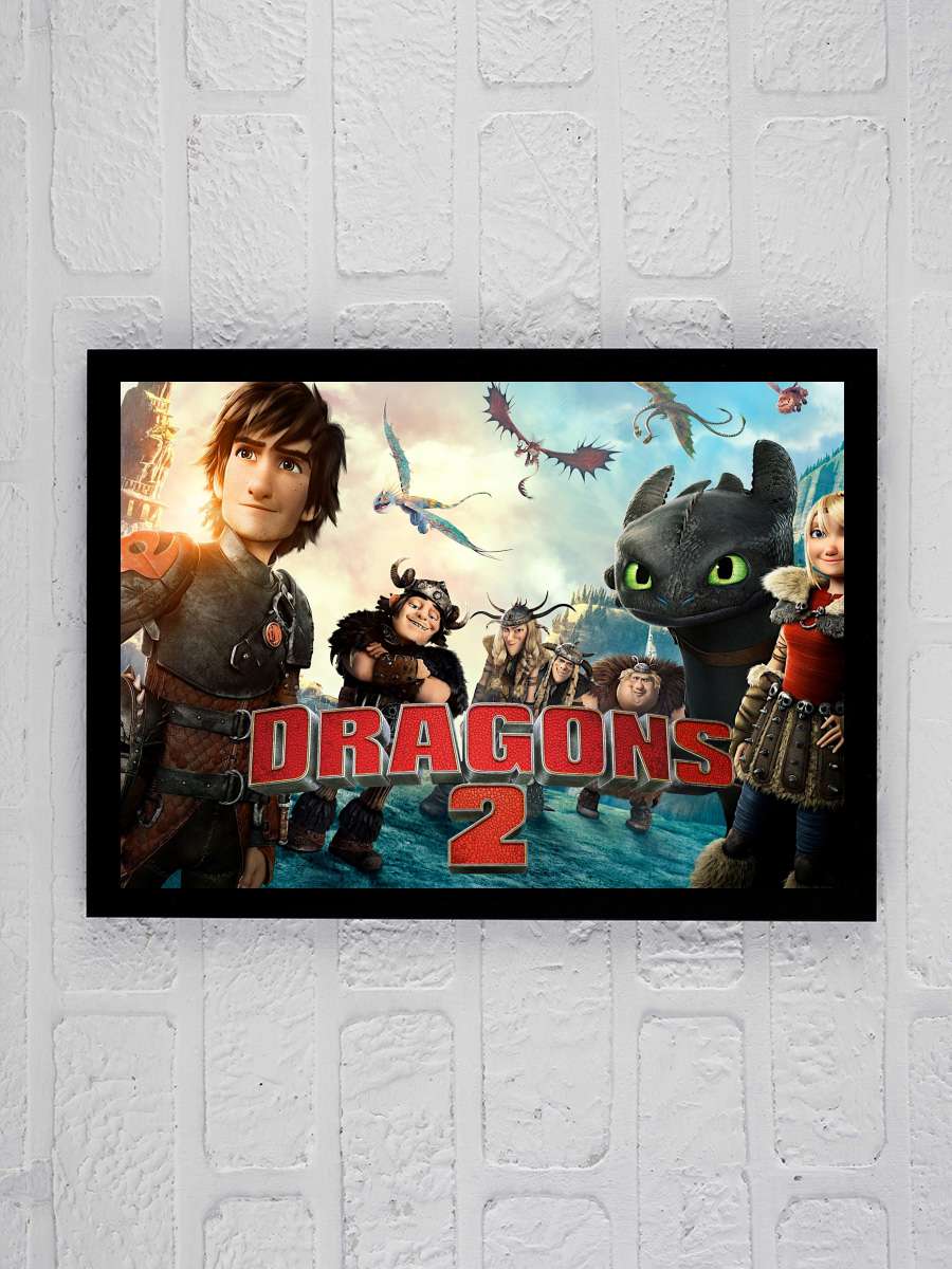 Ejderhanı Nasıl Eğitirsin 2 - How to Train Your Dragon 2 Film Tablo Siyah Çerçeveli Film Poster Afiş Tablo