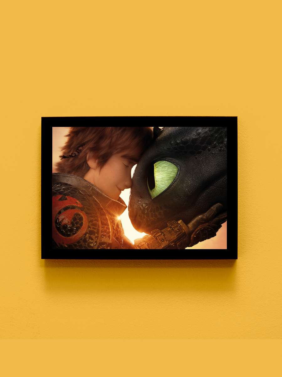 Ejderhanı Nasıl Eğitirsin 3: Gizli Dünya - How to Train Your Dragon: The Hidden World Film Tablo Siyah Çerçeveli Film Poster Afiş Tablo