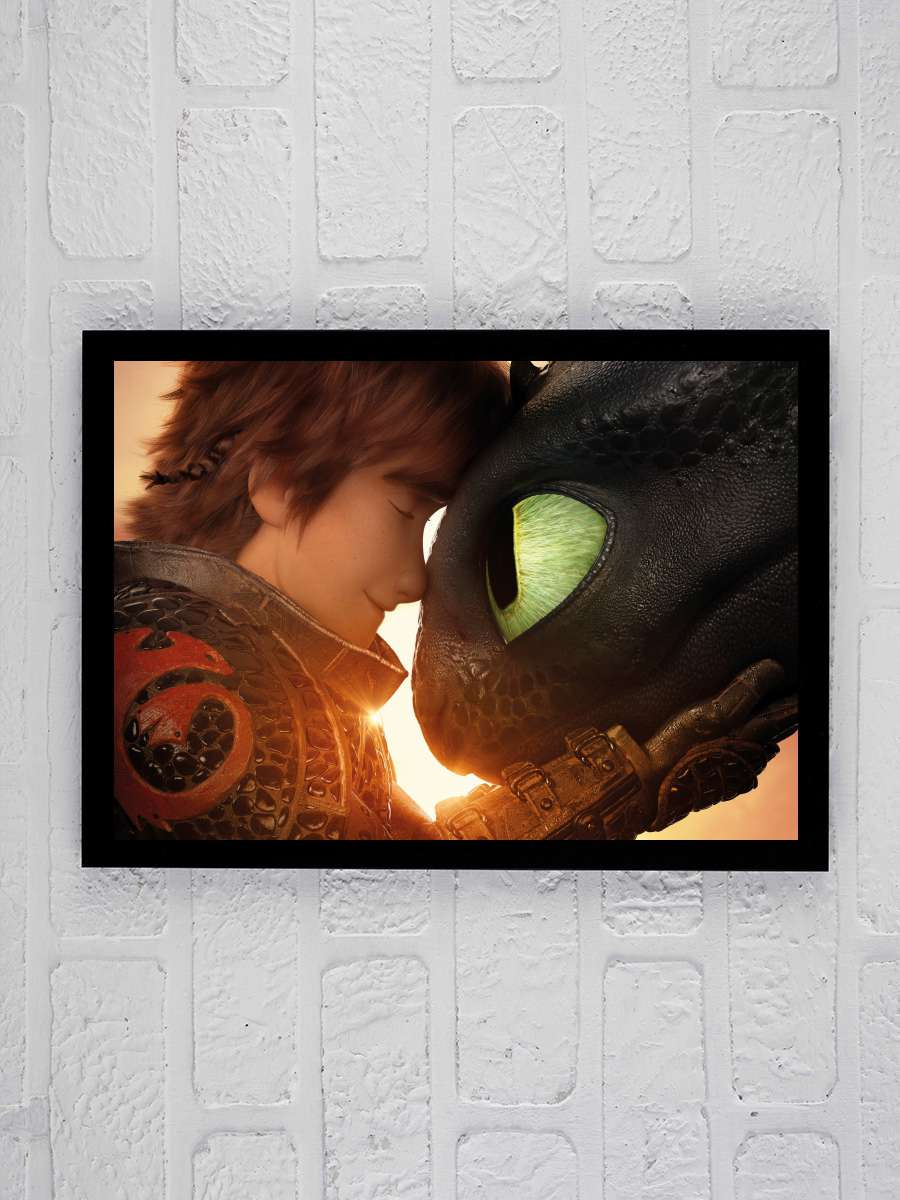 Ejderhanı Nasıl Eğitirsin 3: Gizli Dünya - How to Train Your Dragon: The Hidden World Film Tablo Siyah Çerçeveli Film Poster Afiş Tablo