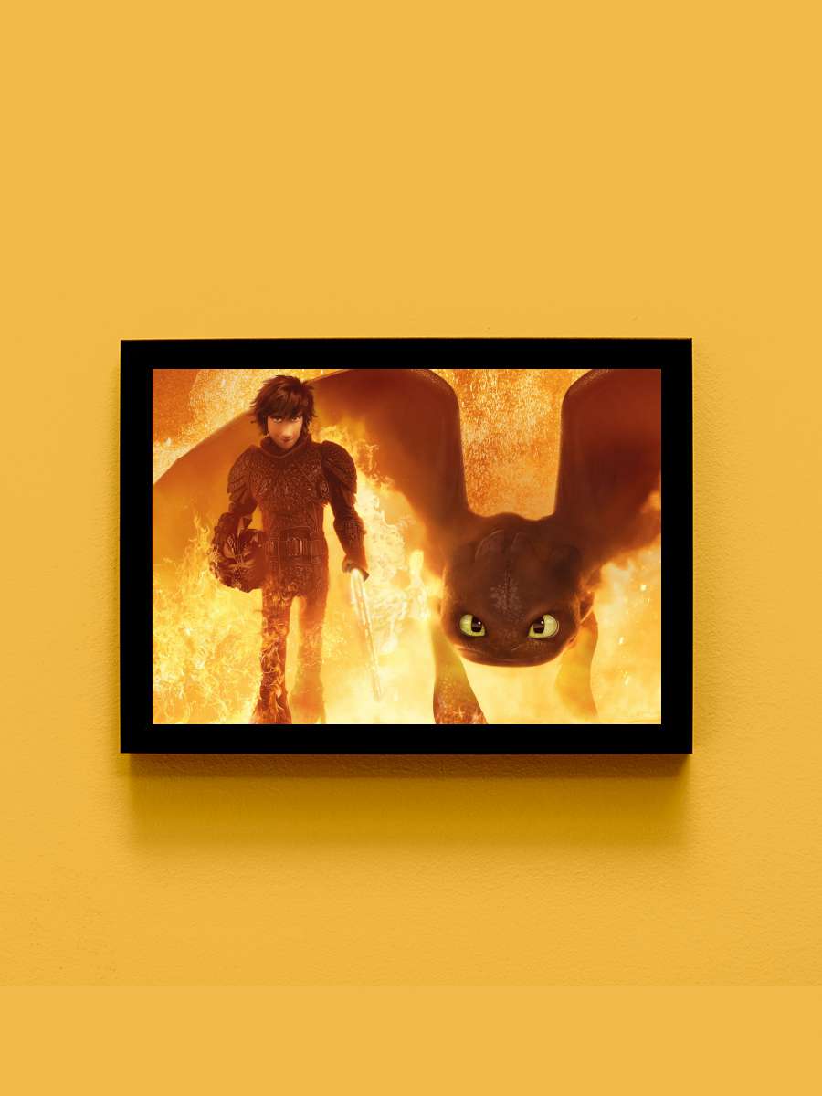 Ejderhanı Nasıl Eğitirsin 3: Gizli Dünya - How to Train Your Dragon: The Hidden World Film Tablo Siyah Çerçeveli Film Poster Afiş Tablo