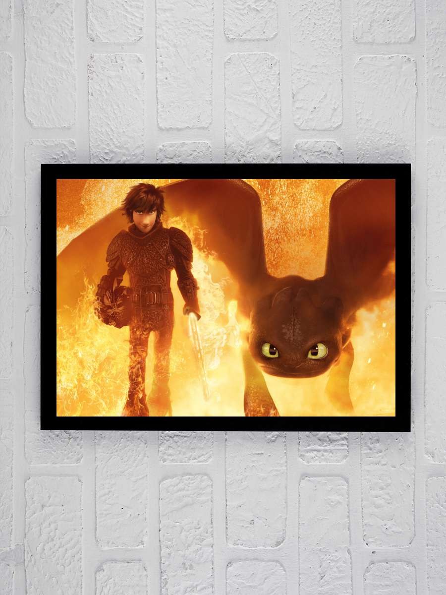 Ejderhanı Nasıl Eğitirsin 3: Gizli Dünya - How to Train Your Dragon: The Hidden World Film Tablo Siyah Çerçeveli Film Poster Afiş Tablo