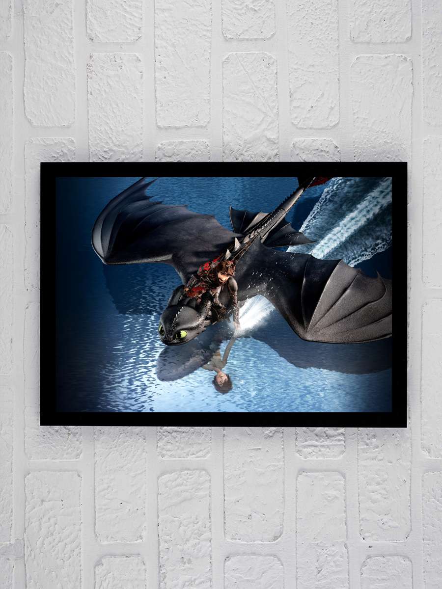 Ejderhanı Nasıl Eğitirsin 3: Gizli Dünya - How to Train Your Dragon: The Hidden World Film Tablo Siyah Çerçeveli Film Poster Afiş Tablo