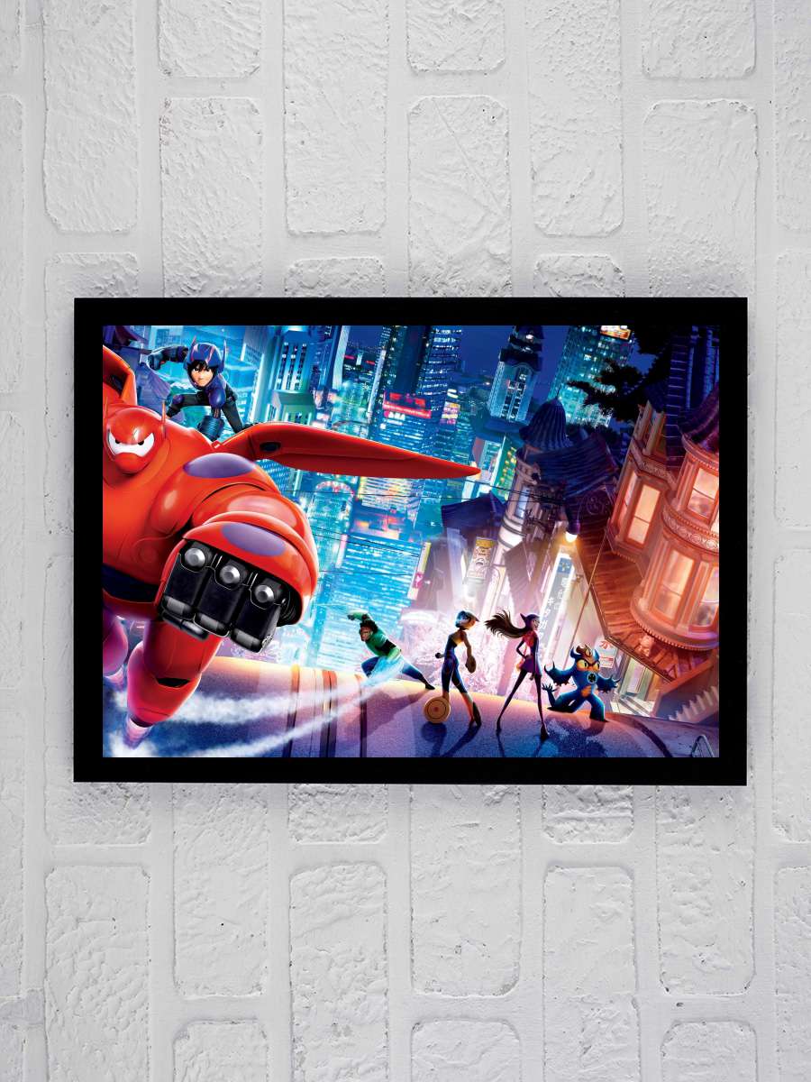 6 Süper Kahraman - Big Hero 6 Film Tablo Siyah Çerçeveli Film Poster Afiş Tablo