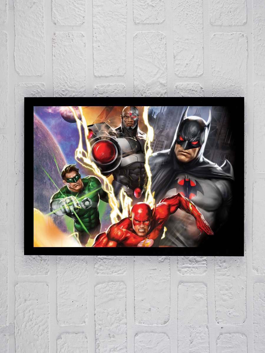 Adalet Birliği: Flash Noktası Paradoksu - Justice League: The Flashpoint Paradox Film Tablo Siyah Çerçeveli Film Poster Afiş Tablo