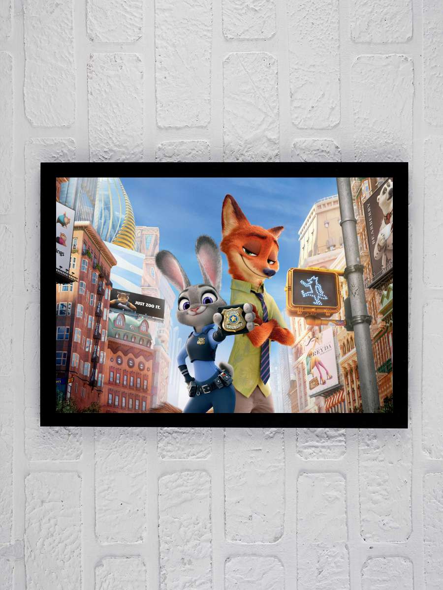 Zootropolis: Hayvanlar Şehri - Zootopia Film Tablo Siyah Çerçeveli Film Poster Afiş Tablo