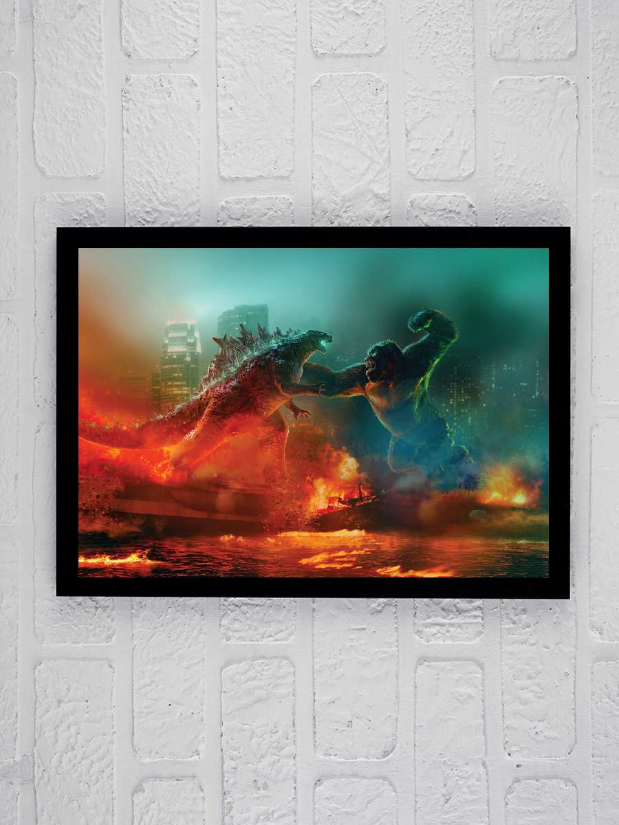 Godzilla vs. Kong Film Tablo Siyah Çerçeveli Film Poster Afiş Tablo