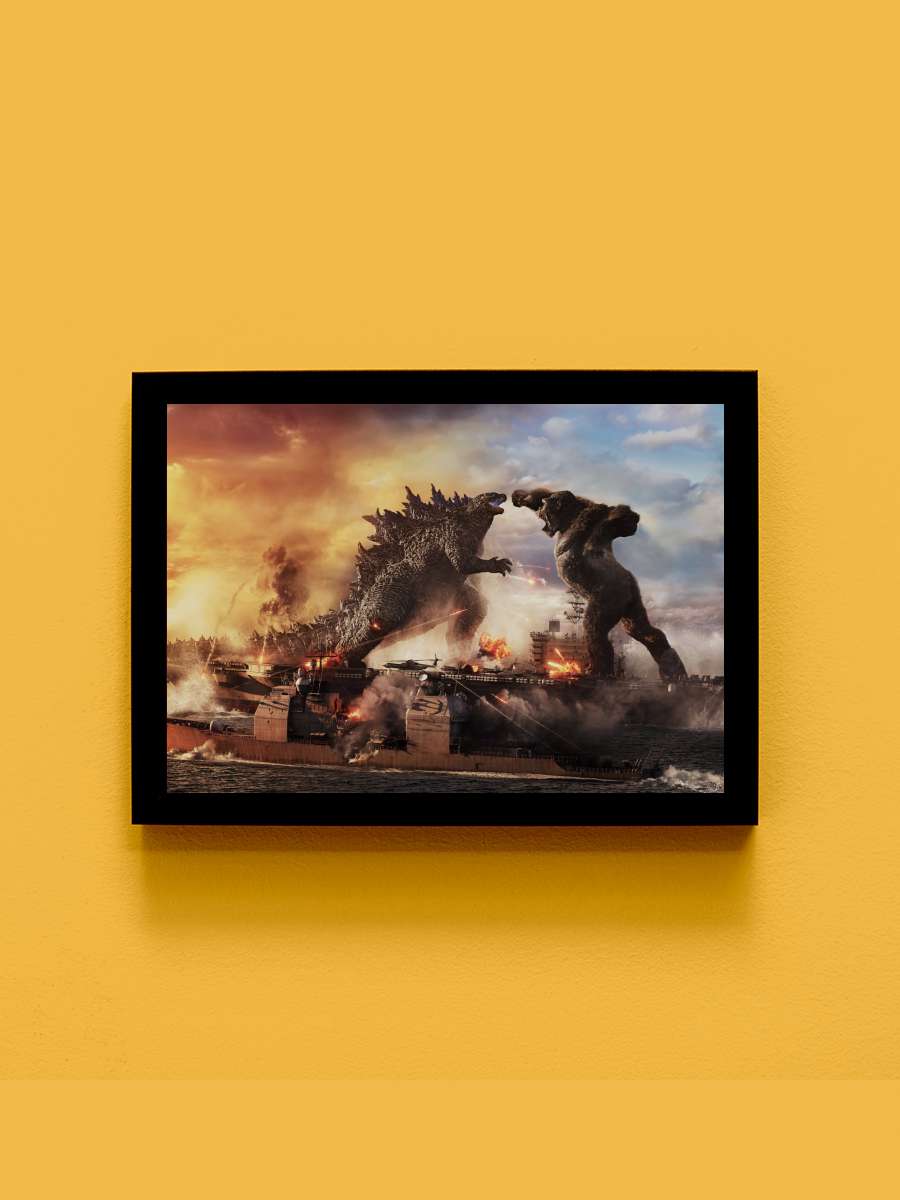 Godzilla vs. Kong Film Tablo Siyah Çerçeveli Film Poster Afiş Tablo