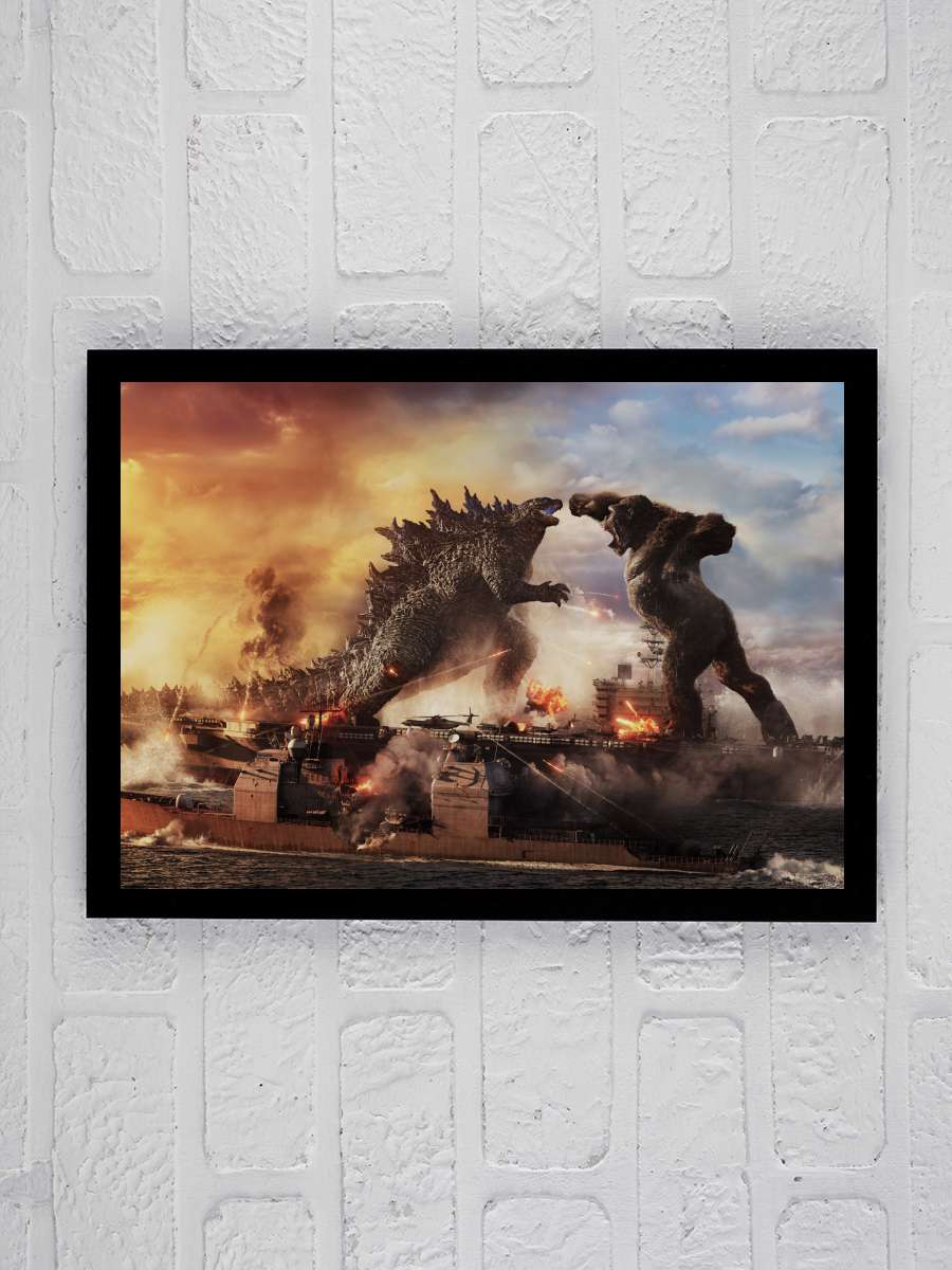 Godzilla vs. Kong Film Tablo Siyah Çerçeveli Film Poster Afiş Tablo