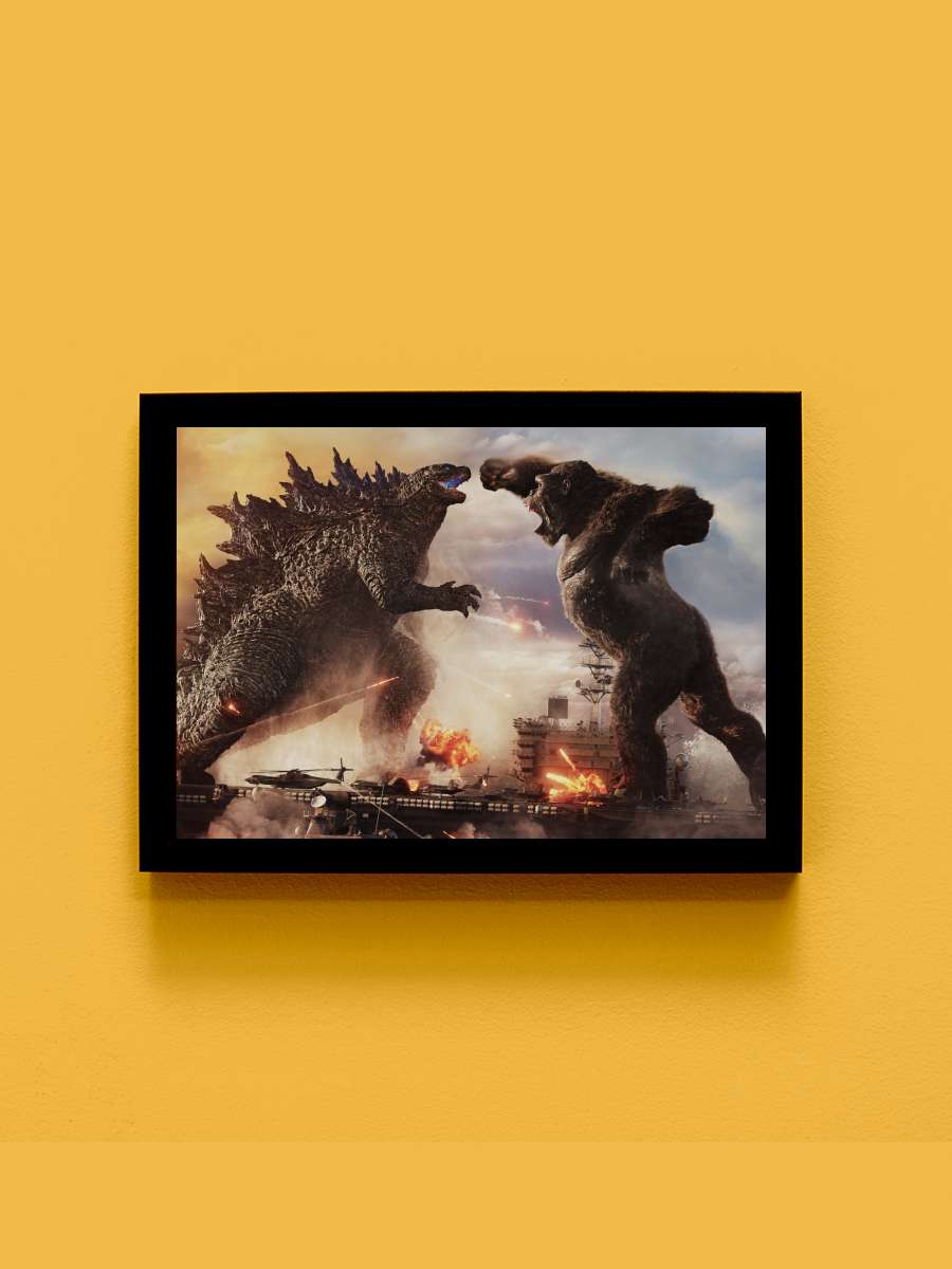 Godzilla vs. Kong Film Tablo Siyah Çerçeveli Film Poster Afiş Tablo