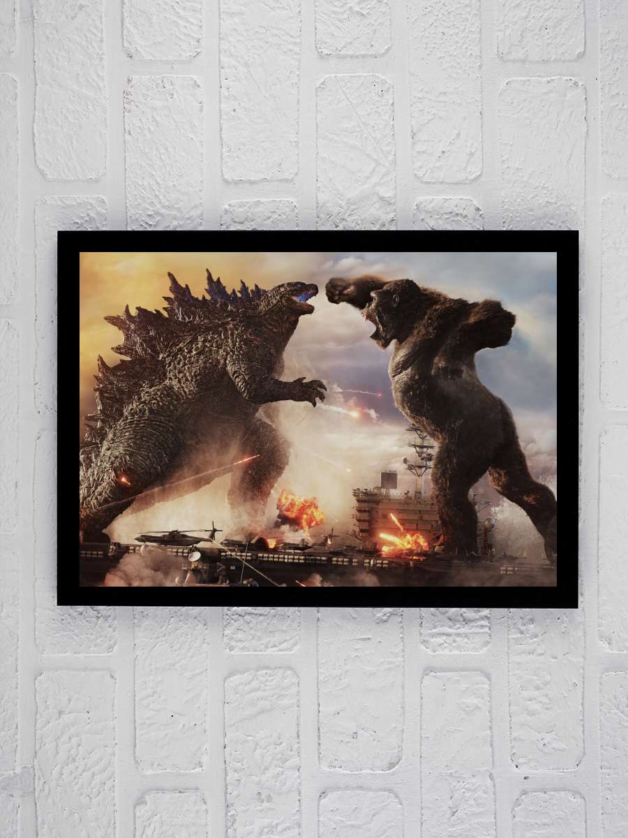 Godzilla vs. Kong Film Tablo Siyah Çerçeveli Film Poster Afiş Tablo