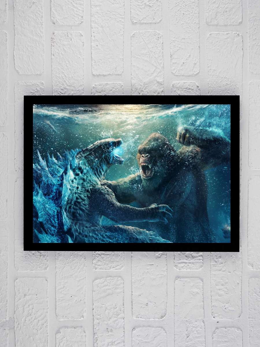 Godzilla vs. Kong Film Tablo Siyah Çerçeveli Film Poster Afiş Tablo