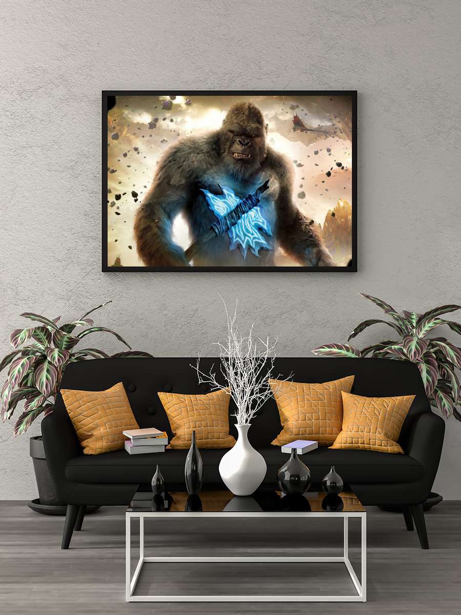 Godzilla vs. Kong Film Tablo Siyah Çerçeveli Film Poster Afiş Tablo