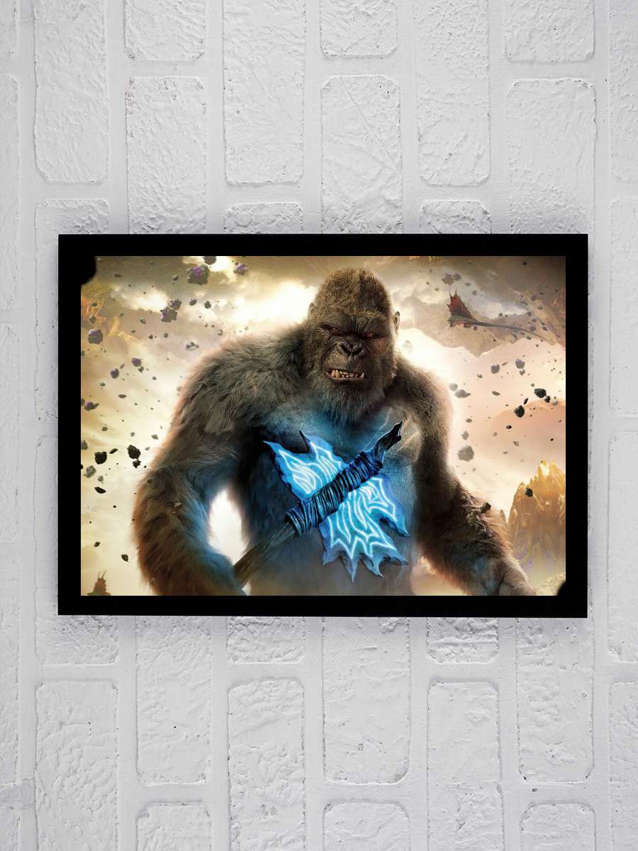 Godzilla vs. Kong Film Tablo Siyah Çerçeveli Film Poster Afiş Tablo