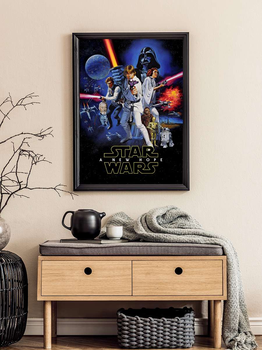 Yıldız Savaşları: Yeni Umut - Star Wars Film Tablo Siyah Çerçeveli Film Poster Afiş Tablo