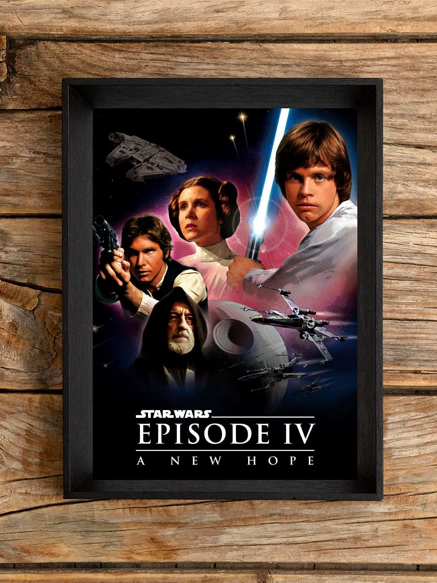 Yıldız Savaşları: Yeni Umut - Star Wars Film Tablo Siyah Çerçeveli Film Poster Afiş Tablo