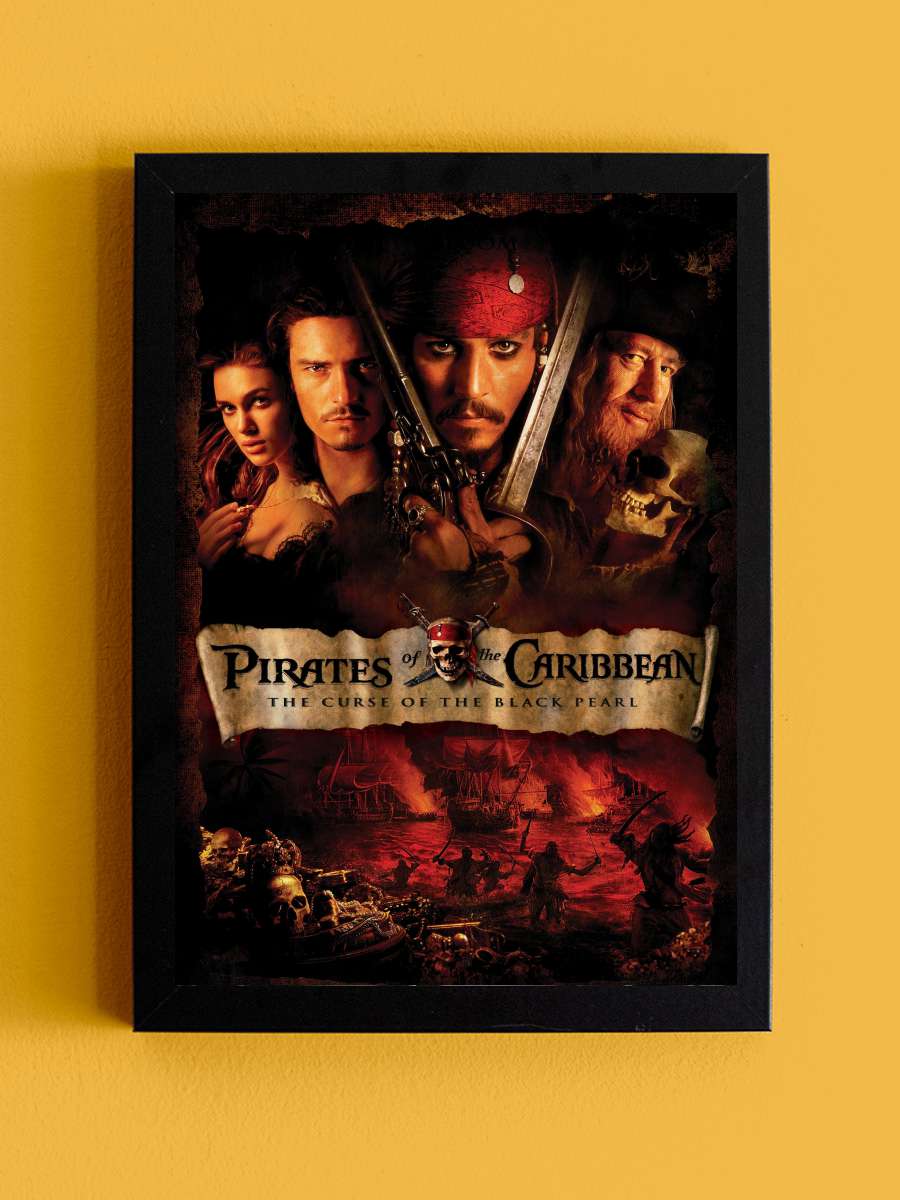 Karayip Korsanları: Siyah İnci'nin Laneti - Pirates of the Caribbean: The Curse of the Black Pearl Film Tablo Siyah Çerçeveli Film Poster Afiş Tablo